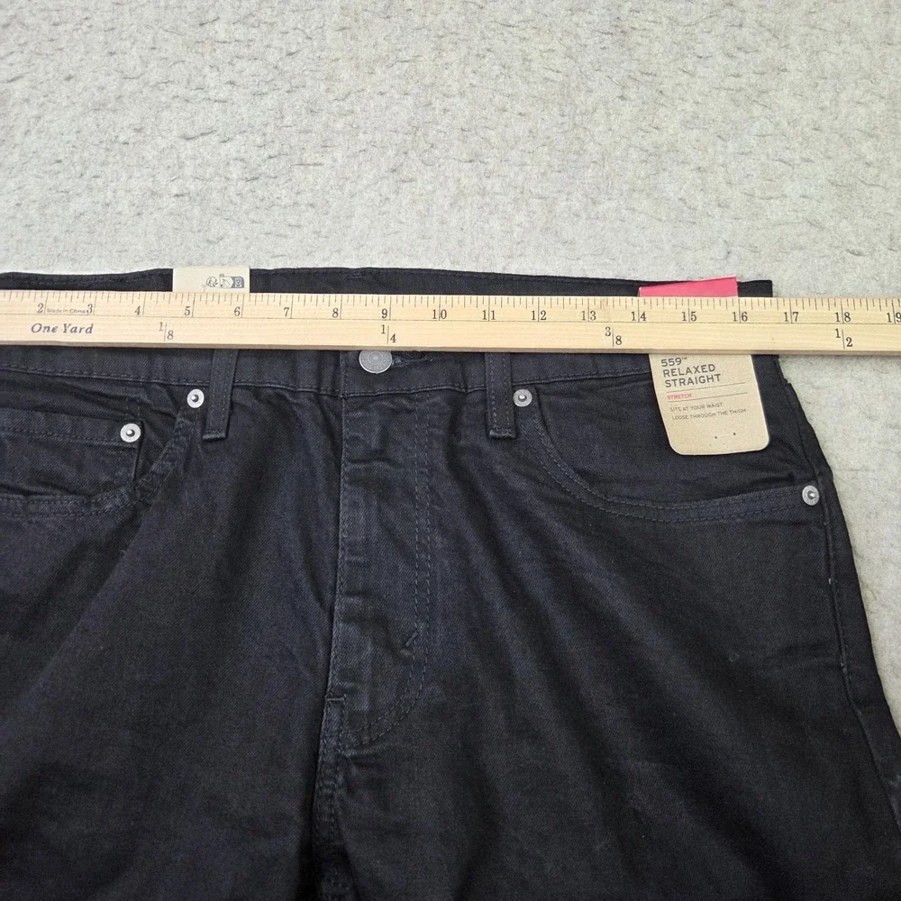 Levis 559 Relaxed Straight Jeans Mens 33x32 Black Denim 00559-0239 NEW